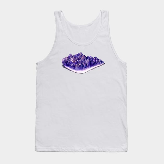 Watercolor Amethyst Cluster Tank Top by Kraina